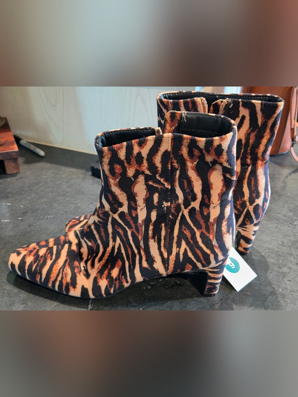 Target Leopard-Print Ankle Boots in Tan and Black